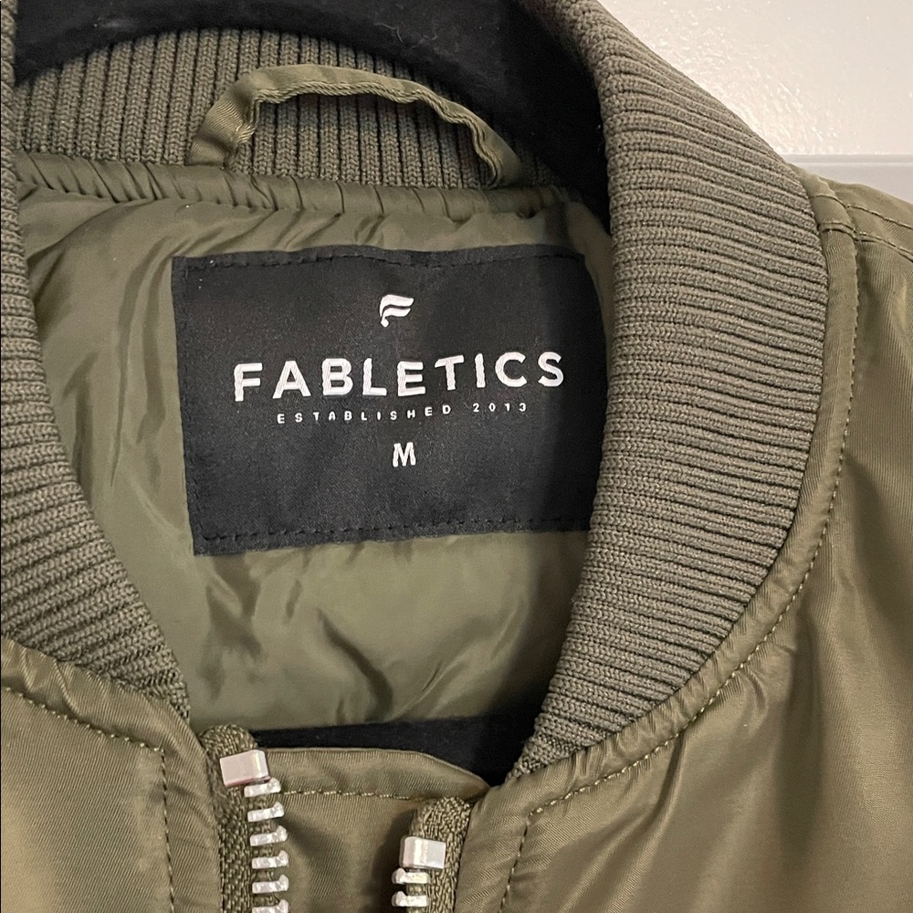 Fabletics Oversized Olive Green Bomber Jacket - Picture 2 of 4